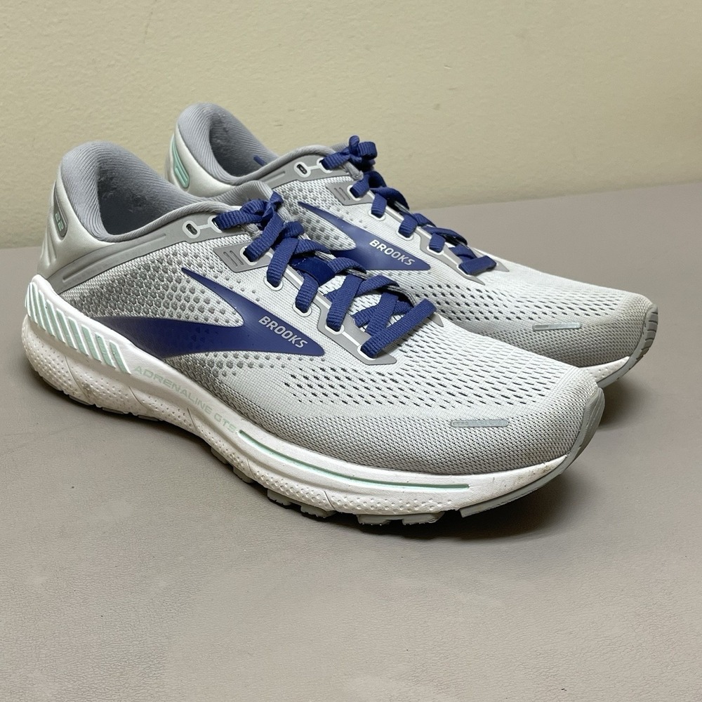 Brooks Adrenaline GTS 22 Running Shoes Women 9.5 Grey Blue 1203531B045 Sneakers